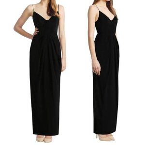 ZIMMERMANN - BLACK SILK FOLDED LONG DRESS